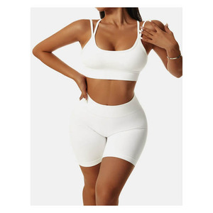 Women <b>Halter</b> <b>Bra</b> Short Set Elegant Activewear Workout Gym Fitness Sets Yoga Clothing Set Sportswear for Woman - Product Image 2