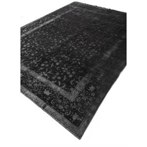 Alfombras Azalea de Lana y Seda Anudadas a Mano, Grises y Negras con Patrones Florales y Abstractos para el Hogar y el Dormitorio-Pae-6163 - Product Image 2