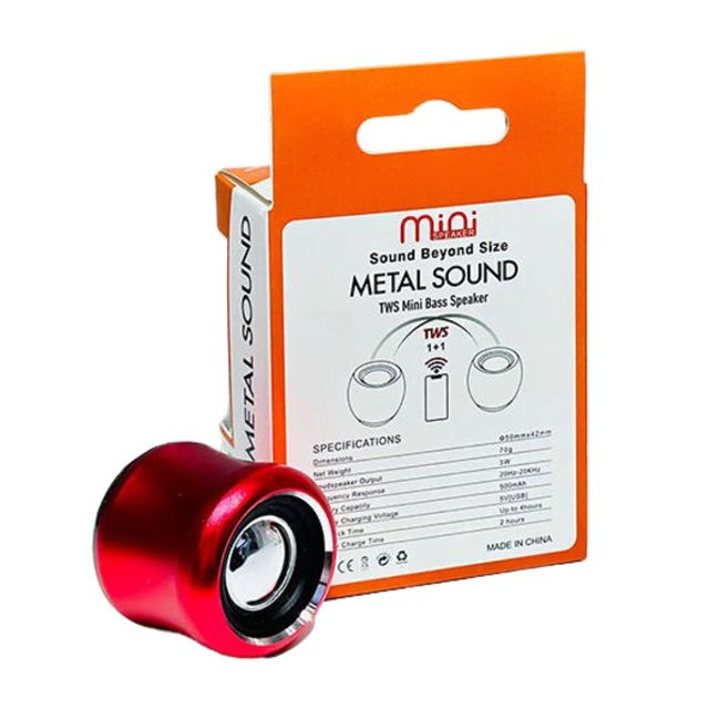 Outdoor for Mini Speaker Portable Superior Sound Circle Red Aluminum Alloy for Universal Cell Phone Device