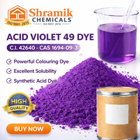 Violet acide 49 CI 42640 (CAS 1694-09-3) Shramik Chemicals Colorant acide violet en poudre Formule moléculaire C23H18N2Na2O9S2 pour textiles