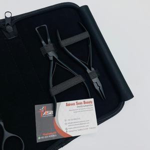 Venta al por mayor de alicates de extensión de pelo de microperlas mate negro Venta caliente tijera de corte de pelo de acero inoxidable sostenible - Product Image 2