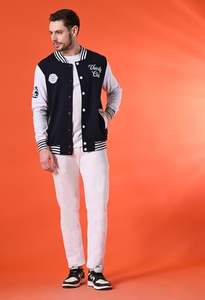 Veste de baseball universitaire élégante pour hommes Vêtements d'extérieur d'hiver personnalisables avec col montant disponibles pour la vente en ligne - Product Image 3