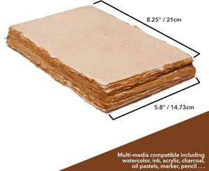 Papier A4 fait main vintage à bords festonnés sans bois, personnalisable, 150 g/m², pour l'écriture, la calligraphie, l'impression, les travaux manuels - Product Image 4