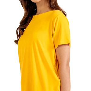 เสื้อยืดแขนสั้นสำหรับผู้หญิงเสื้อยืดผ้าฝ้าย100% ระบายอากาศได้ดีใส่ฤดูร้อนกระดุมโลโก้ทรงสลิมฟิต - Product Image 2