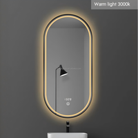Miroir de salle de bain mural intelligent avec éclairage LED, design moderne, piste de défilé, éclairage, capteur tactile, interrupteur
