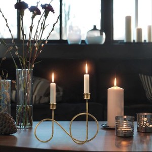 Aluminium Handmade Two-Candle Holder Decorative Metal <b>Candelabra</b> Unique Table Centerpiece Modern Geometric Home Decoration - Product Image 4