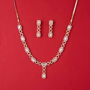 Delicado conjunto de collar CZ Última moda en línea con producto de exportación de alta calidad Chapado en 2 tonos - Product Image 1