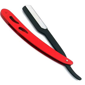 Rasoirs droits de coiffeur en acier inoxydable à lame unique professionnels Satin fini couleur enduit de haute qualité barbe visage corps - Product Image 1