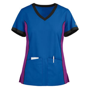 Conjunto de uniforme personalizado para mujer, Top elástico de cuatro vías, pantalón con cintura elástica, Doctor, Hospital, clínica, laboratorio, venta al por mayor - Product Image 6
