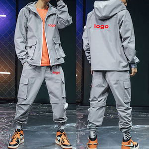 Nouvel ensemble de survêtement décontracté deux pièces pour homme, style cargo, avec logo personnalisé imprimé, qualité supérieure, collection Printemps-Automne 2025 - Product Image 3