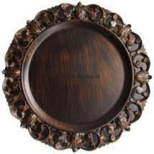 Rústico Vintage arte inspirado diseñador alta calidad estándar Acacia madera hecha boda comedor MESA CENTRO DE MESA cargador placas - Product Image 2