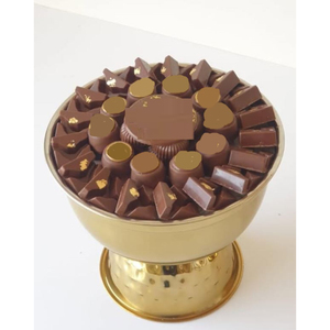 Vaisselle luxueuse de qualité supérieure Desserts Bonbons Bol de serveur de chocolat Bol de chocolat de forme ronde en métal poli doré à vendre - Product Image 2