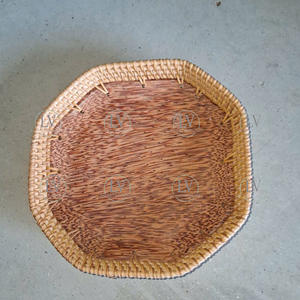 Plateau de service en bois de rotin fabriqué à la main pour la maison pour servir des ustensiles de cuisine de fruits et légumes de l'usine du Vietnam - Product Image 1