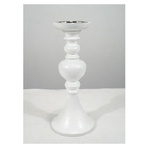 <b>Large</b> Size Rustic White Wash Finishing Wood Pillar <b>Candle</b> Holder for Table Top Decorative Home Living Room Party Use - Product Image 2