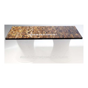 Mesa de comedor con ojos de Tigre, semipreciosa - Product Image 1