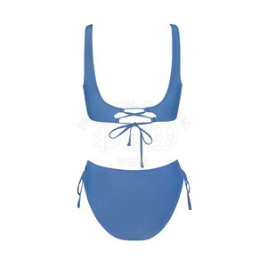 Conjunto de Bikini de Moda para Mujer, Traje de Baño de Dos Piezas, Diseño Personalizado con Logotipo Frontal, Cintura Alta, Spandex/Poliéster, Ropa de Playa para Verano - Product Image 2