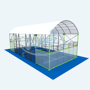 Proveedor de centro deportivo de club de alta calidad, cancha de tenis de Pádel clásica panorámica con techo de <span class=keywords><strong>padel</strong></span> personalizado para interiores y exteriores con carpa - Product Image 1