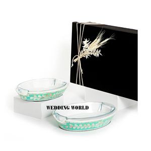 Plateau de service en bois nacré avec verre intérieur Bol en gros élégant classique Plateau en bois neuf fini personnalisé - Product Image 4