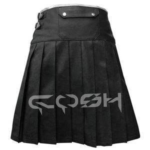กระโปรงหนังสไตล์สก็อตจับจีบขอบสีขาวสไตล์กอธิคยูทิลิตี้ผู้จำหน่ายจากปากีสถาน - Product Image 5