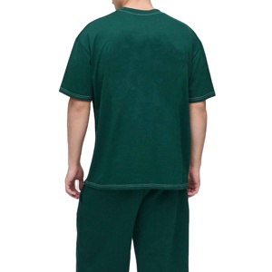 High Quality Plus Size Men's Summer Two Piece <b>Set</b> T-Shirt Shorts Breathable Quick Dry Fabric Casual High Street Style for - Product Image 4