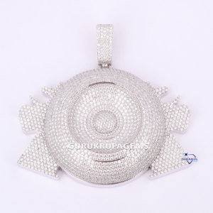 Vente chaude 14K Or Blanc Plaqué Rhodium Hommes Pendentif Unique Conception Personnalisée Coupe Laboratoire Diamant Rappeur Glacé Style Hip Hop - Product Image 1