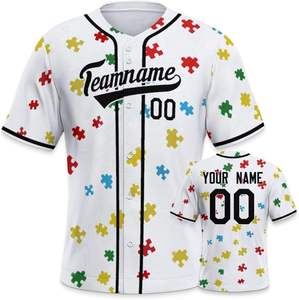 Fournisseur de maillots de baseball respirants à séchage rapide de haute qualité Uniforme de baseball athlétique unisexe Joueurs de tournoi Col en V personnalisé - Product Image 2