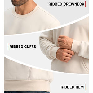 Vêtements streetwear pour hommes sweats surdimensionnés broderie épaisse logo personnalisé sans ficelle vêtements de rue pull Boxy sweats à capuche pour hommes - Product Image 6