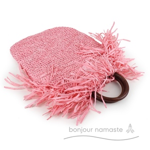 Borsa da donna in rafia fatta a mano in edizione limitata | Bubblegum per | Mercato tedesco scandinavo artigianale di moda bohémien - Product Image 1