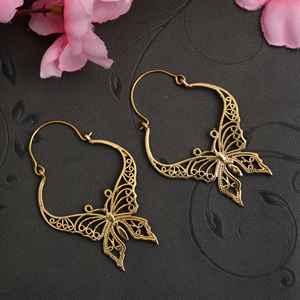 <b>Solid</b> Sterling Silver Mandala <b>Huggie</b> Earring Lightweight <b>Gold</b>-Plated Jewelry for Women Every Day Wear <b>Gold</b> Filled Brass - Product Image 4