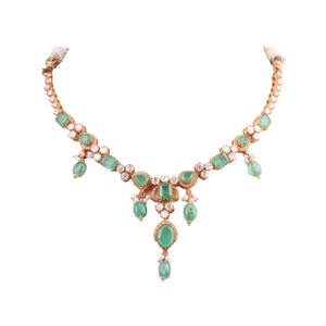 Conjunto de Collar y Aretes de Plata de Ley 925 con Esmeralda Gajaah, Joyería de Plata Pura para Novias y Fiestas para Mujer - Product Image 3