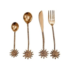 Ensemble de couverts en laiton Nouveau design Ensemble de couverts plaqué or pour hôtel et restaurant Ensemble de couverts d'occasion au meilleur prix. - Product Image 2