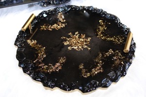 ถาดเรซินอีพ็อกซี่เรซินทำมือราคาไม่แพงถาดอเนกประสงค์สำหรับใช้ในบ้านและสำนักงานถาดเรซินทำด้วยมือ - Product Image 4