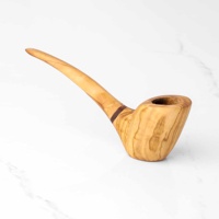 Pipe à fumer décorative durable en bois d'olivier écologique, faite à la main par ArtisRaw, style Art Déco, pour le salon