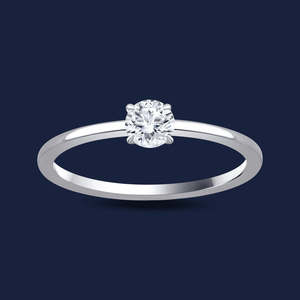Anillo Redondo Embraced Caress con 1 Diamante Redondo Cultivado en Laboratorio H+-SI de 0.30 Quilates en Oro Sólido de 14K, Ideal para Regalos Festivos - Product Image 1