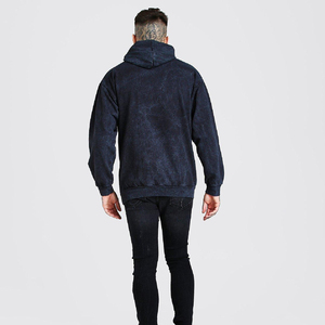 Sweat-shirts pour hommes à la mode en hiver 2025, lavés à l'acide, brodés, à séchage rapide, respirants, légers, avec impression de logo personnalisée, streetwear - Product Image 4