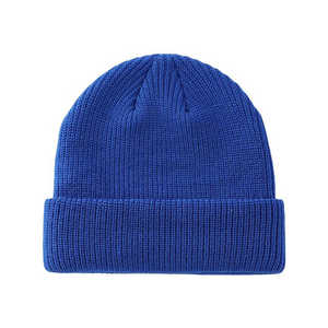 Vente chaude Solide Couleur Hiver Chaud Manchette Patch Broderie logo Hiver Tricoté Designer Personnalisé Bonnet Conception - Product Image 1