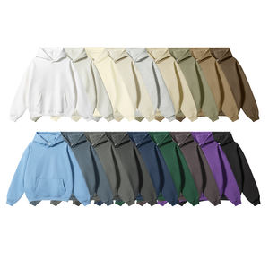 Vente en gros 420gsm 100% coton surdimensionné goutte épaule lourde polaire sweats à capuche pull bouffée impression à capuche - Product Image 2