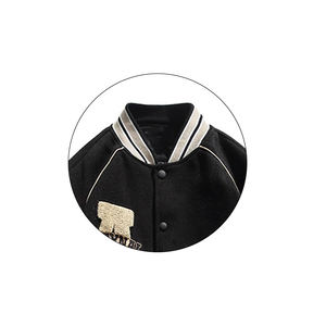 Chaqueta Bomber de lana para hombre para estudiantes universitarios de secundaria de moda de algodón polar Chenille bordado soporte de imitación - Product Image 2