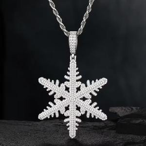 Iced Out VVS <b>Moissanite</b> Rond Cut Diamond White Gold Charm Pendant <b>Jewelry</b> For Men's 925 Sterling Silver - Product Image 2