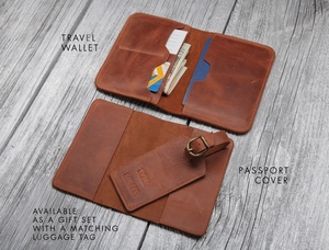 Vente en gros Nouveau passeport de voyage en cuir véritable personnalisé résistant à l'eau Porte-monnaie PTH-0025B vente en gros - Product Image 3