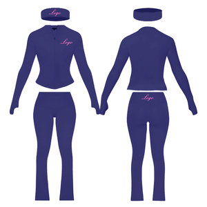 เซ็ตชุดวอร์ม2ชิ้นแบบลำลองของผู้หญิงชุดวอร์มมีซิปแขนยาวกางเกงขายาวแบบสั่งตัดสำหรับฤดูใบไม้ร่วง - Product Image 2