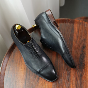 Chaussures habillées en cuir véritable pour hommes, style nouveau, à lacets, chaussures de bureau décontractées, chaussures en cuir décontractées pour hommes - Product Image 2