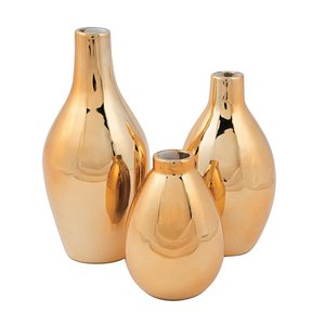 Luxury Style Decorative Sustainable Flower <b>Vases</b> In Shiny Finishing <b>Set</b> Og Two Metal Flower <b>Vases</b> At Bulk Wholesale Price - Product Image 6