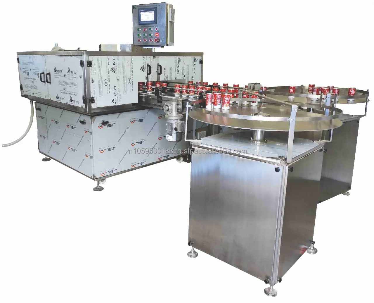 Latest Automatic Rotary Type Double Head Tin Filling and Seaming Machine for Flavour Milk in Tin Can by the Leading Manufacturer