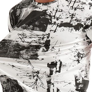 เสื้อยืดแขนสั้นผู้ชายผ้าฝ้าย/ใยไผ่คุณภาพดี พิมพ์ลายแบบซับลิเมชั่น จากผู้ผลิต OEM ระบายอากาศได้ดี สไตล์ฮิปฮอป - Product Image 5