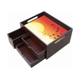 ถาดเสิร์ฟอาหารไม้สไตล์นอร์ดิกหรูหราสำหรับสำนักงานโรงแรมถาดเสิร์ฟอาหารมาตรฐานสูงถาดเสิร์ฟในห้องครัวพร้อมลิ้นชัก - Product Image 1