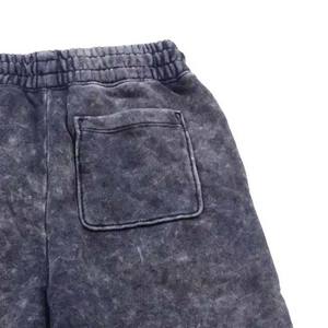 Short vintage délavé à l'acide personnalisé pour hommes Short de jogging en coton épais Streetwear XS 3XL Short à motif uni 2025 - Product Image 5