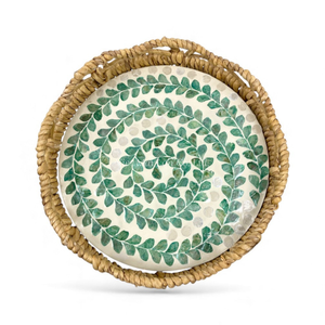 Table de service et décoration d'intérieur en jacinthe d'eau flexible, style bohème décoratif, incrustation de nacre, fabriquée à la main au Vietnam - Product Image 2