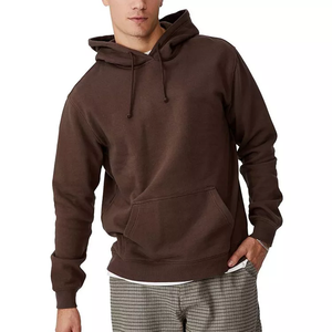 Sudaderas con capucha de lana con bolsillo de canguro de patrón sólido de estilo informal para hombre 100% algodón con diseño bordado - Product Image 6