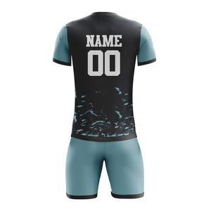 Vente chaude Ensemble de maillot de football à manches courtes respirant Séchage rapide Logo personnalisé imprimé Uniforme de football de club pas cher pour service OEM - Product Image 2